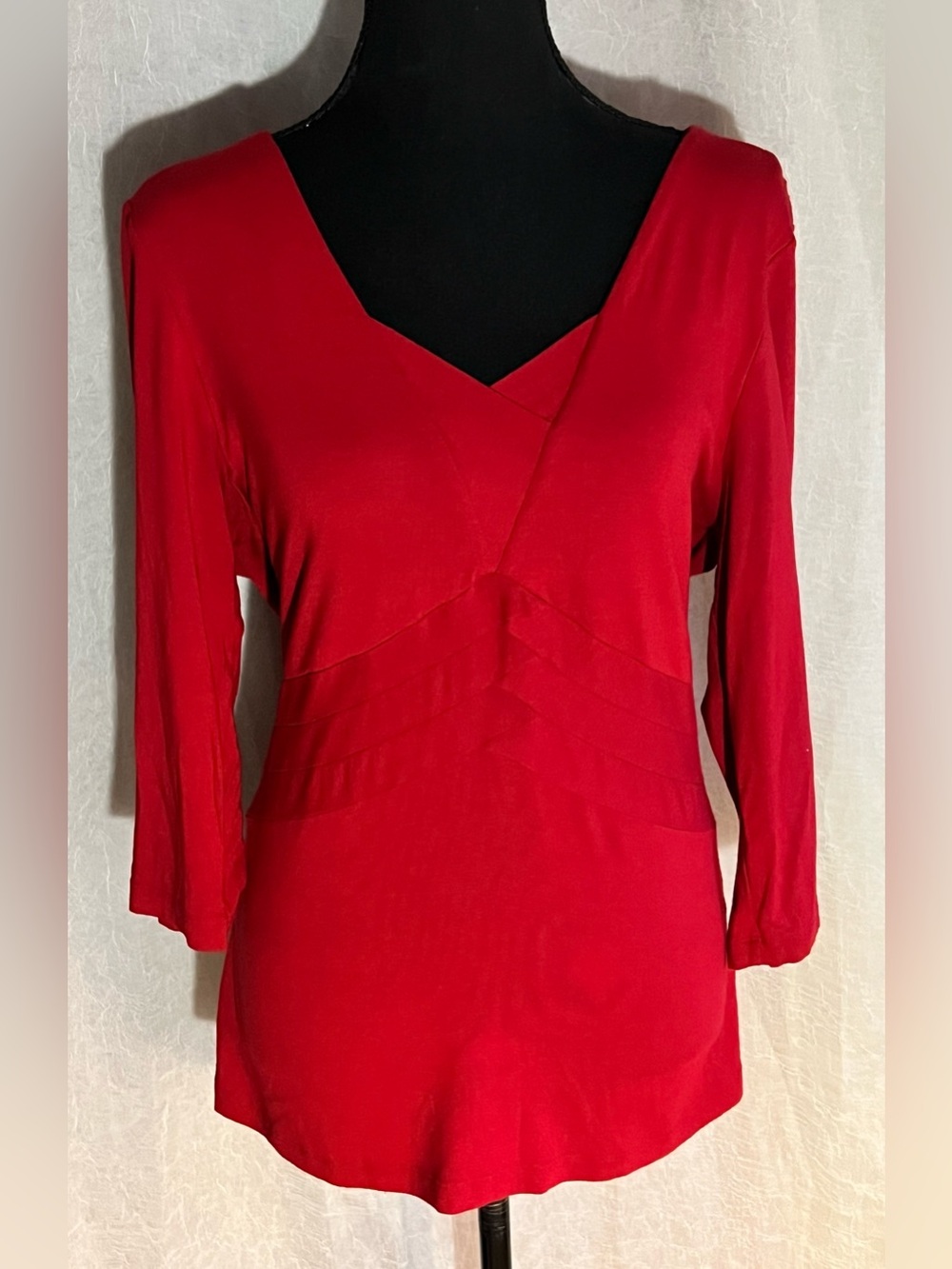 Tribal Red V-Neck Long Sleeve Top